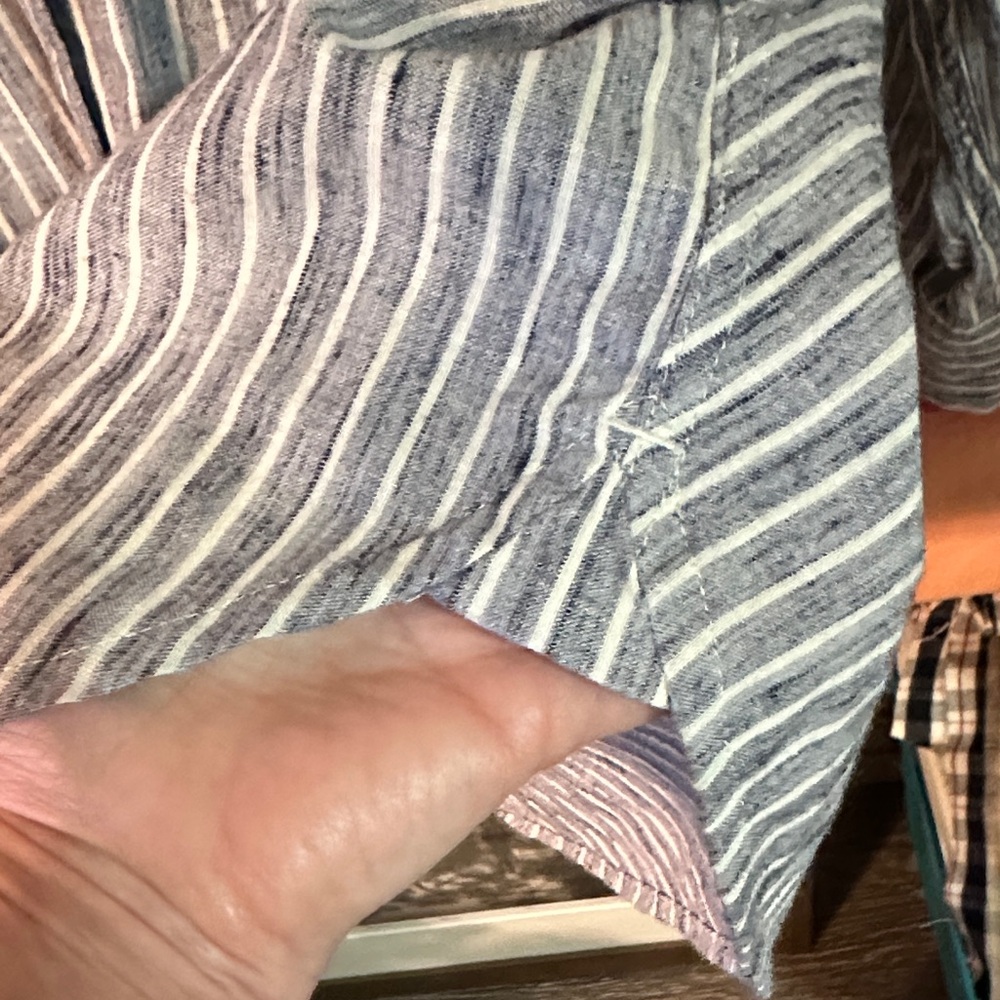 Lucky Brand Blue and White Striped Shirt - Picture 9 of 9